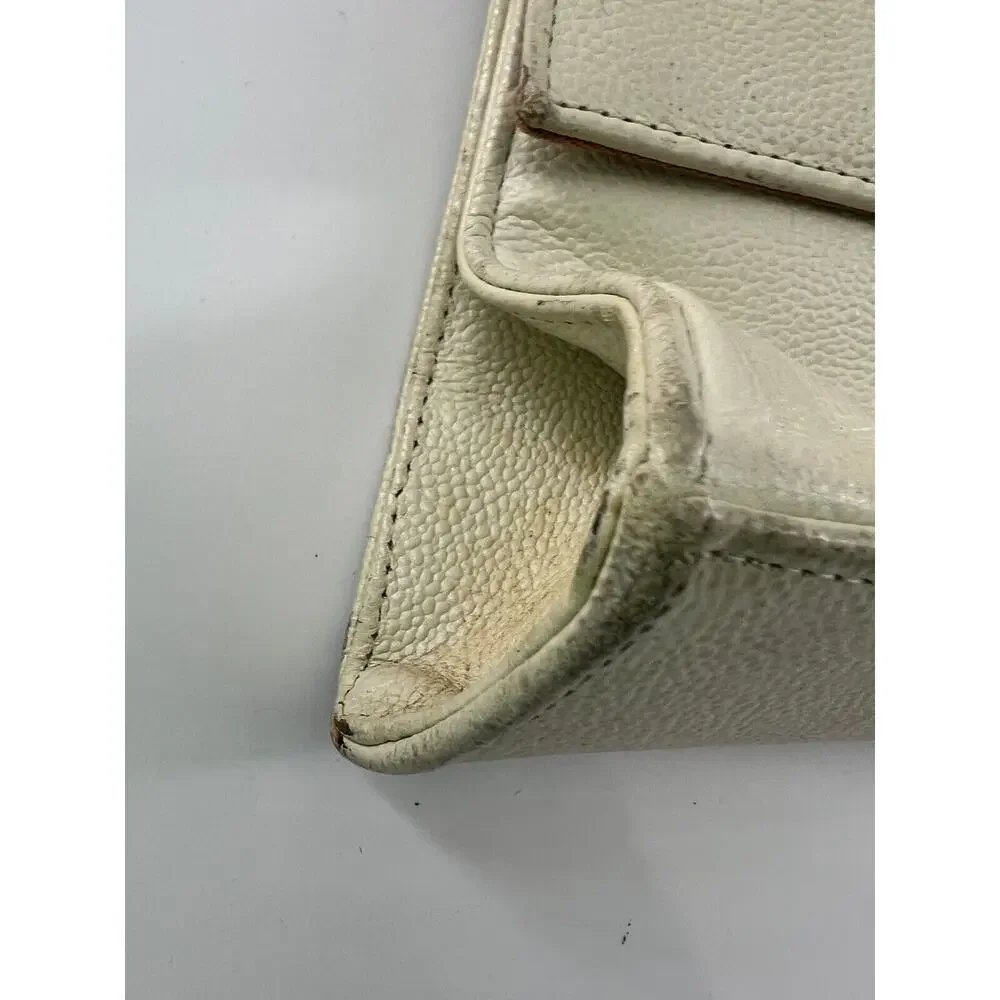 Vintage Y2K Green Mountain Purse Ivory Cream Snap Closure Retro Shoulder Bag 90s